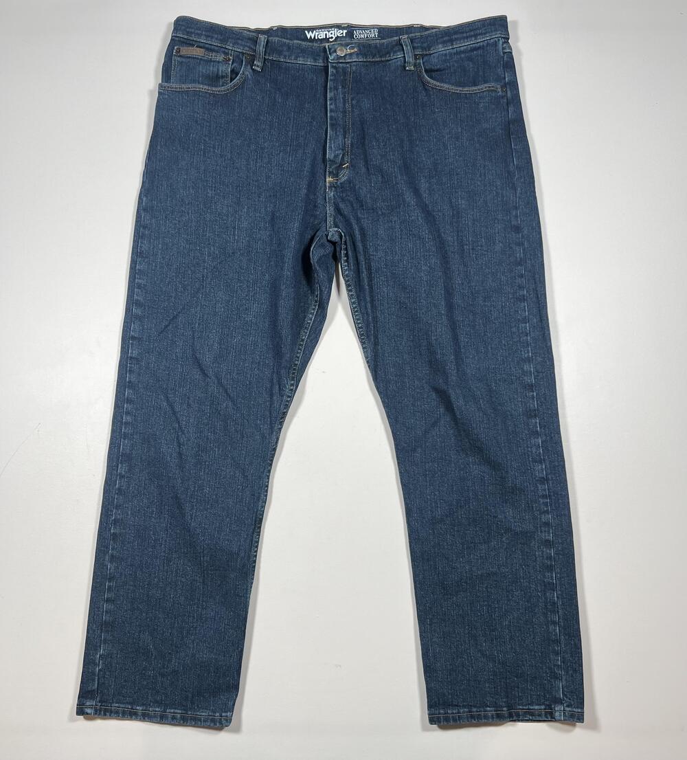 Wrangler Jeans Mens 40x30 Blue Advanced Comfort Straight Fit Denim Pants